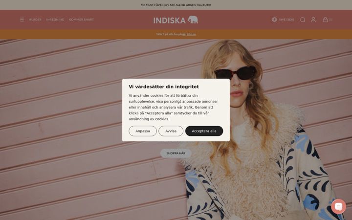 Screenshot of indiska.com
