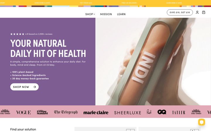 Screenshot of indisupplements.com