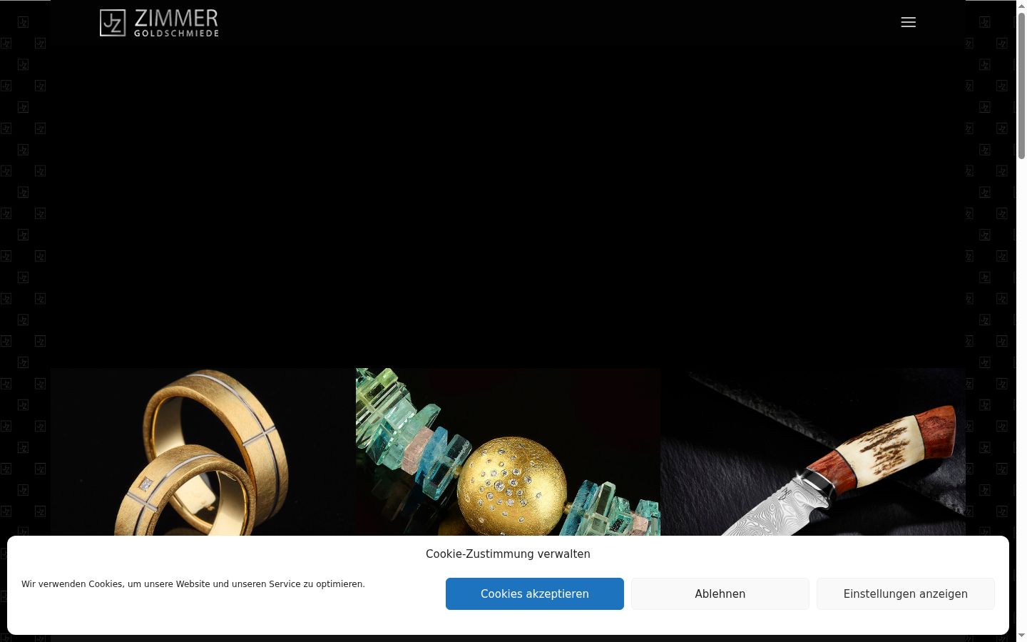 Captura de ecrã do banner de consentimento apresentado antes de qualquer interação