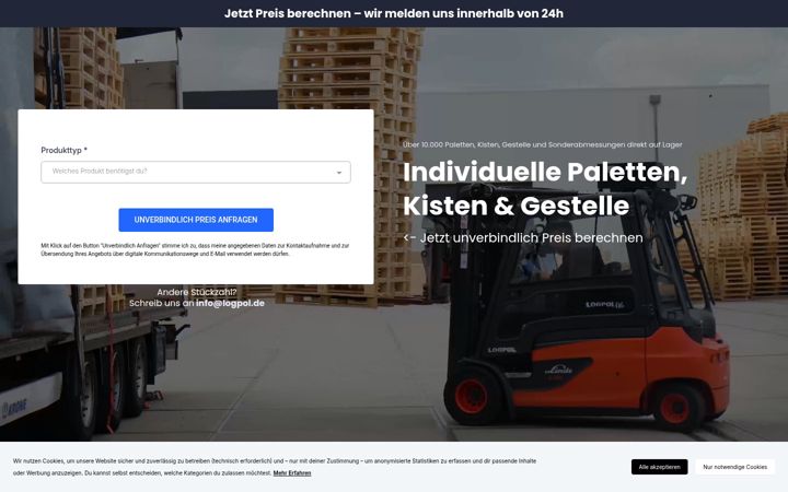 Screenshot of individuelleholzpaletten.de