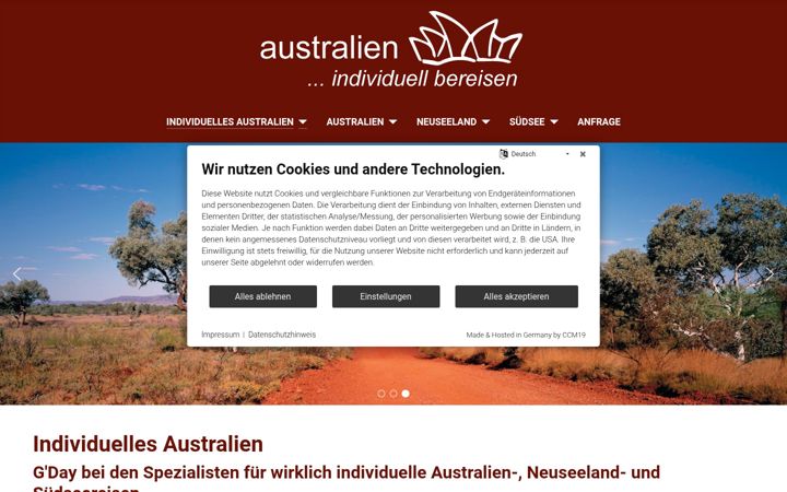 Screenshot of individuelles-australien.de