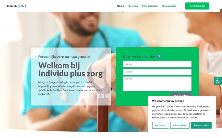 Screenshot of individupluszorg.nl