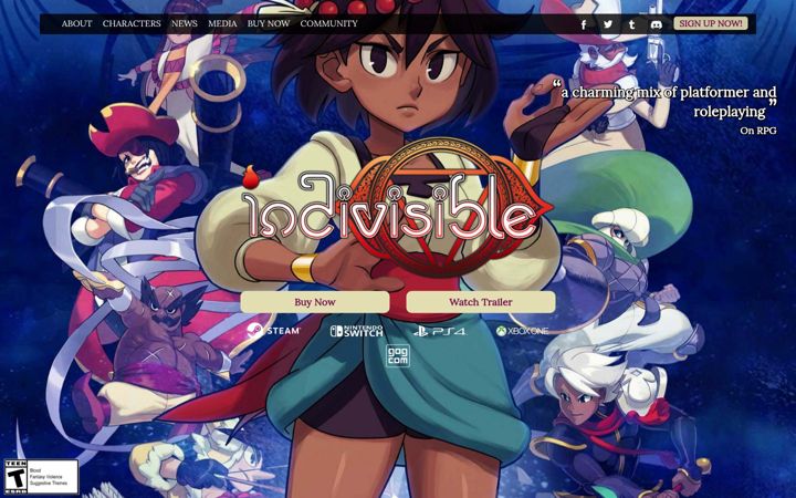Screenshot of indivisible-game.com
