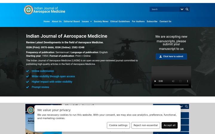 Screenshot of indjaerospacemed.com
