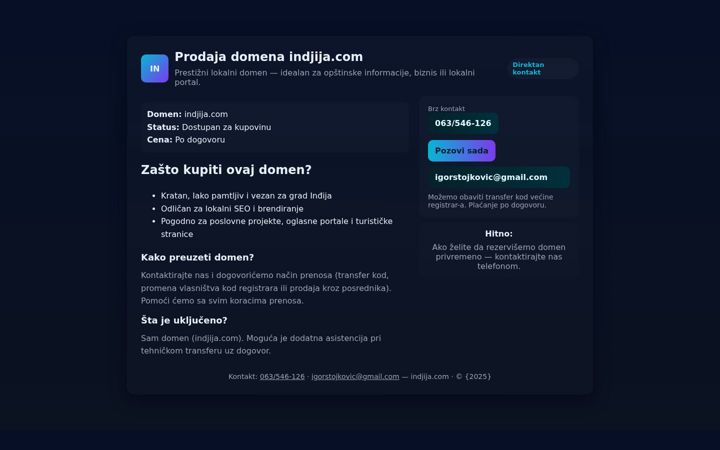 Screenshot of indjija.com