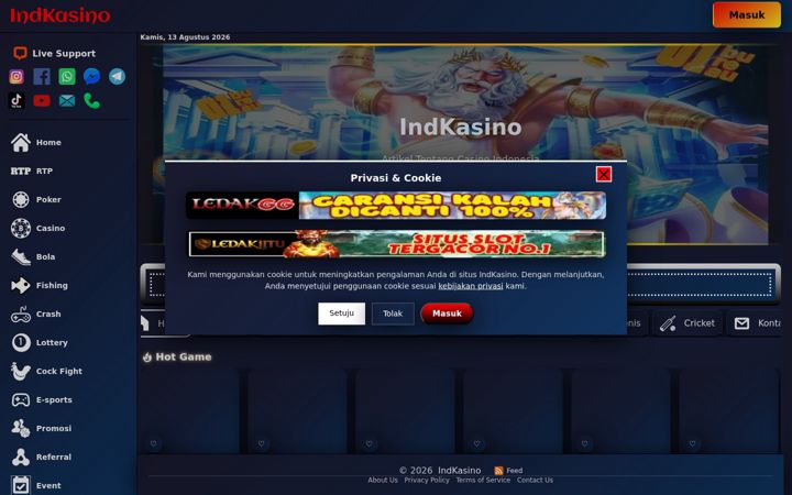 Screenshot of indkasino.net