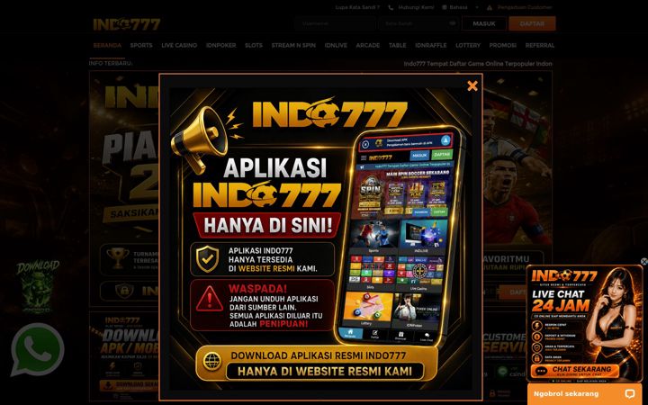Screenshot of indo777thebest.com