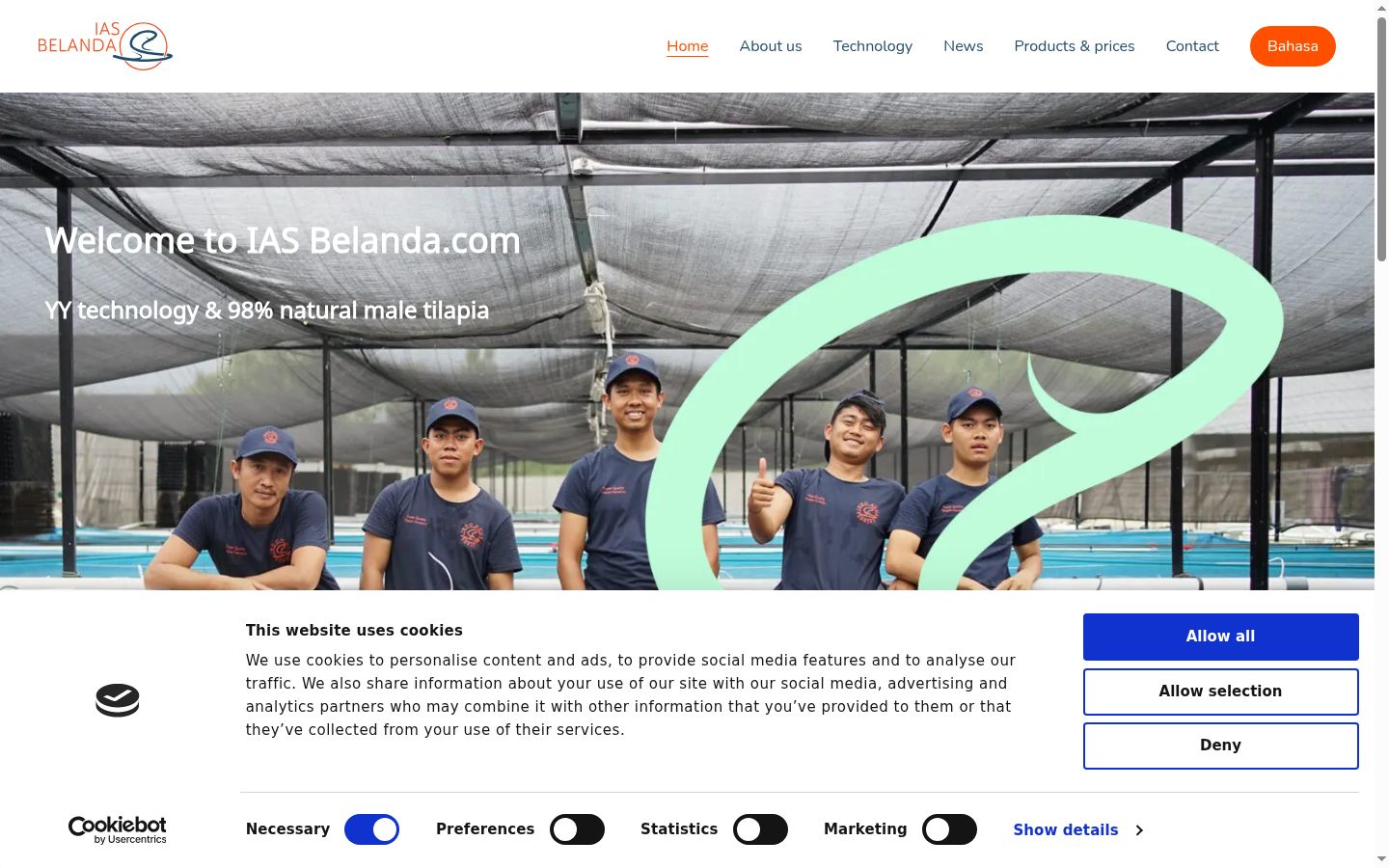 Captura de pantalla del banner de consentimiento mostrado antes de cualquier interacción