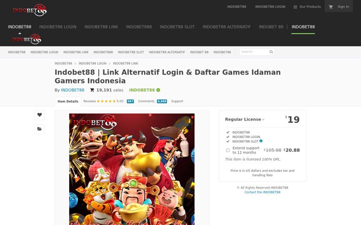 Ekrānuzņēmums no indobet88win.com