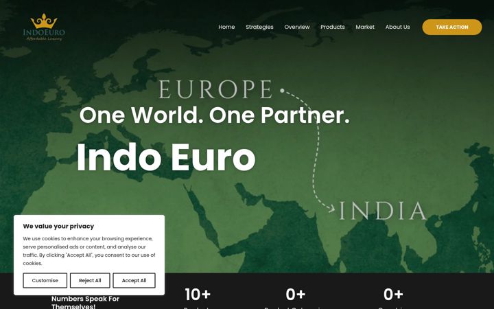 Ekrānuzņēmums no indoeuroenterprises.com