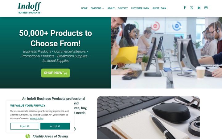 Screenshot of indoffworkplacesolutions.com