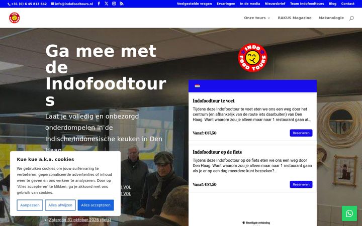 Screenshot of indofoodtours.nl