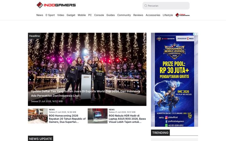 Screenshot of indogamers.com