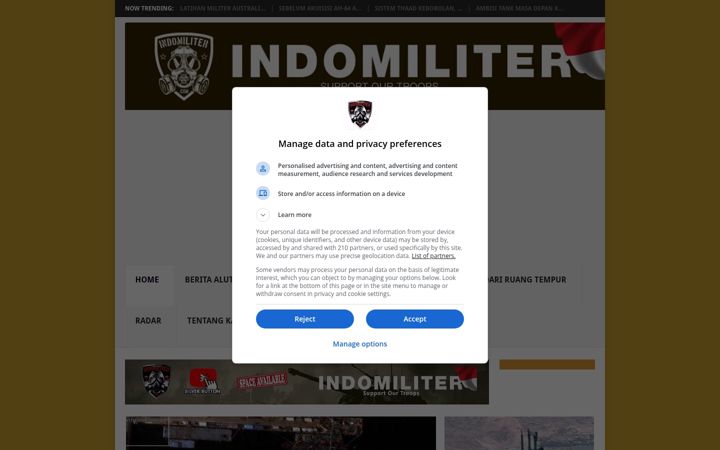 Screenshot of indomiliter.com