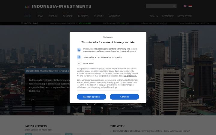 Screenshot von indonesia-investments.com