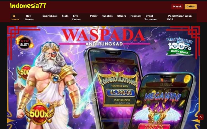 Screenshot of indonesia77.net