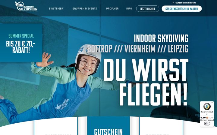Screenshot of indoor-skydiving.com