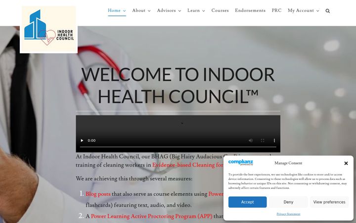 Screenshot of indoorhealthcouncil.org