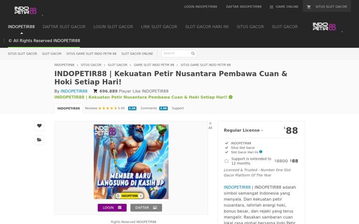 Screenshot of indopetir88.com