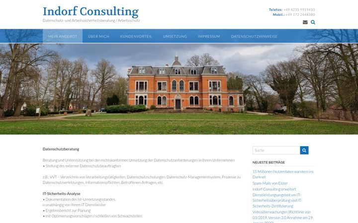 Screenshot of indorfconsulting.de