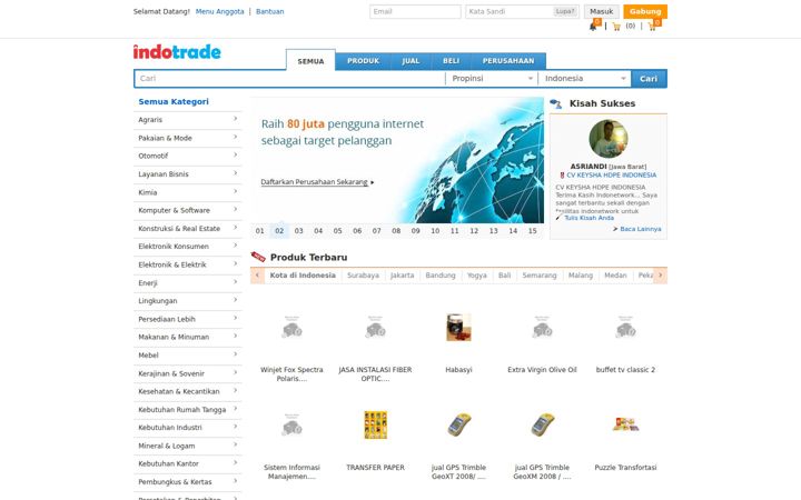 Screenshot of indotrade.co.id