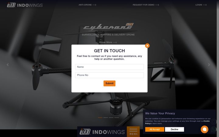 Screenshot of indowings.com