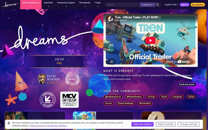 Screenshot of indreams.me