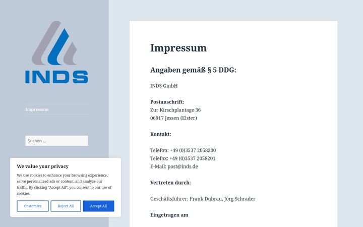 Screenshot of inds.de
