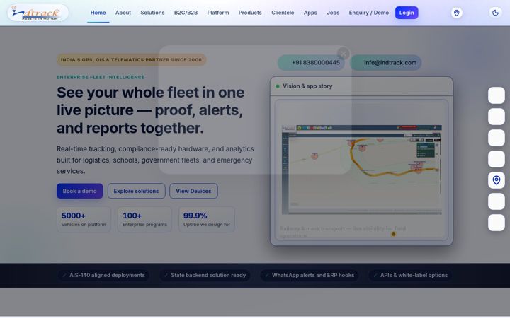 Screenshot of indtrack.com