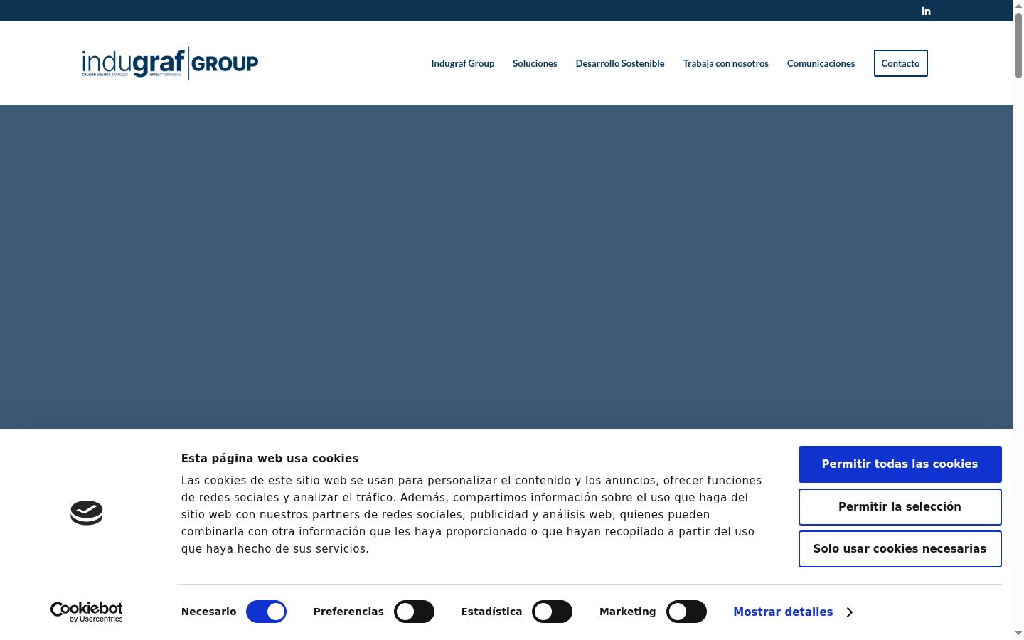 Screenshot des Einwilligungsbanners vor jeglicher Interaktion