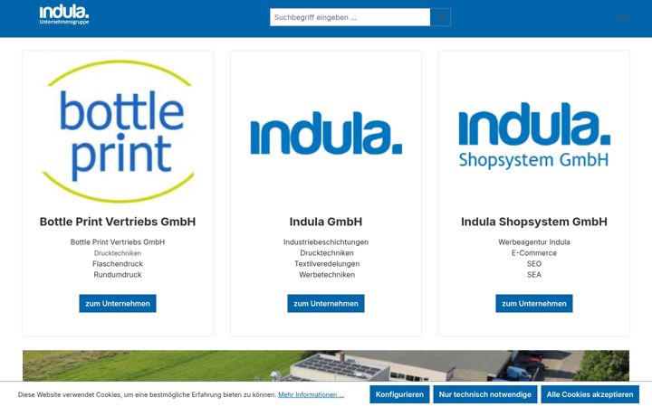 Screenshot of indula-unternehmensgruppe.de