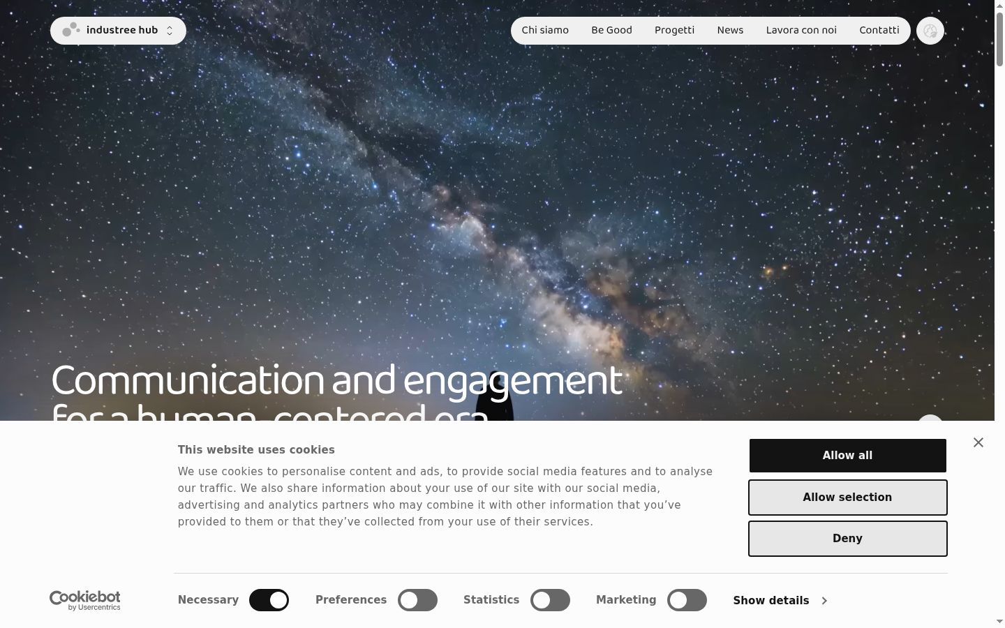 Screenshot of the consent banner shown before any interaction