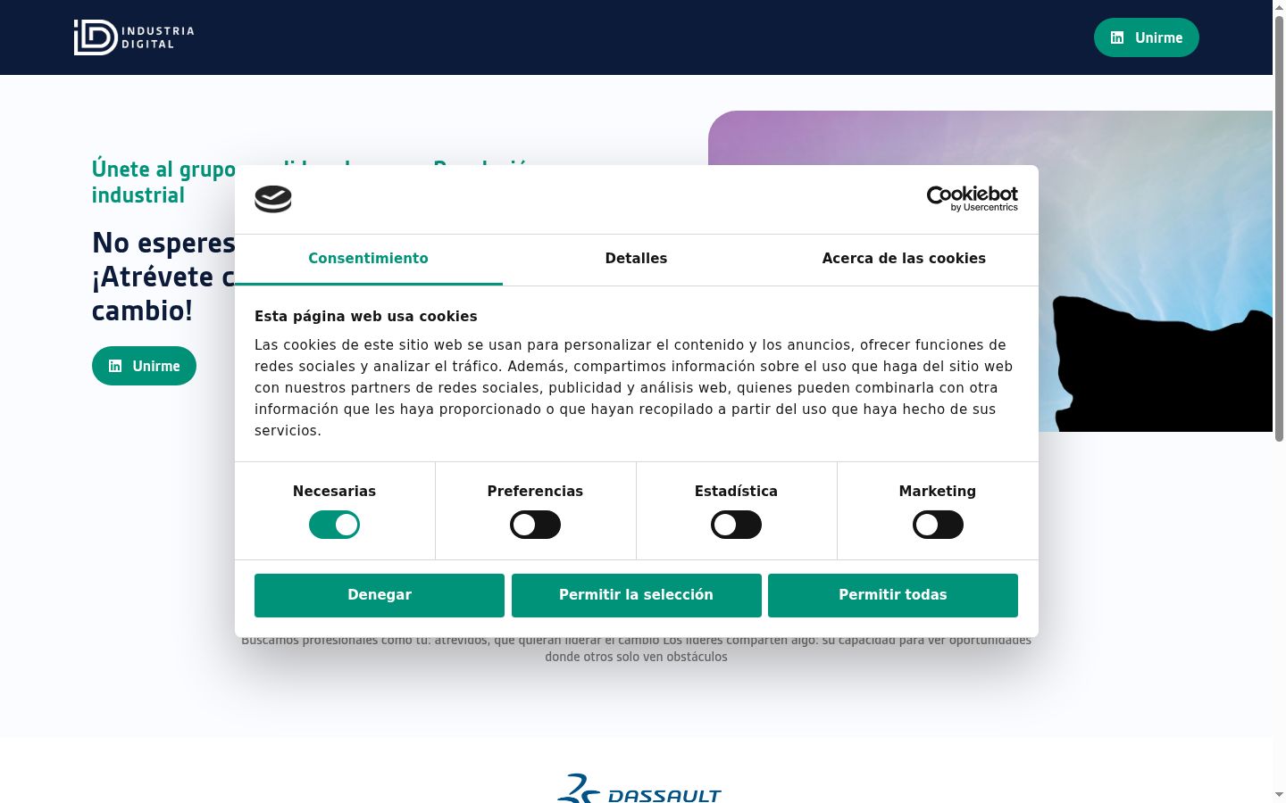 Screenshot van de toestemmingsbanner zoals getoond vóór enige interactie