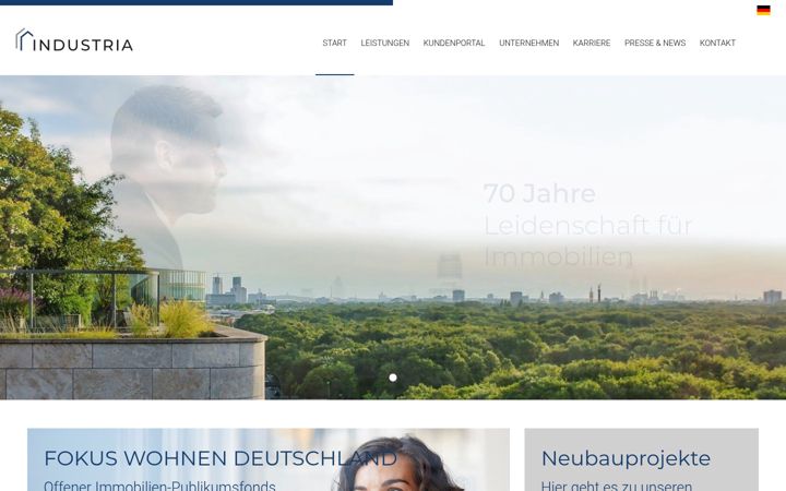 Screenshot of industria-immobilien.de