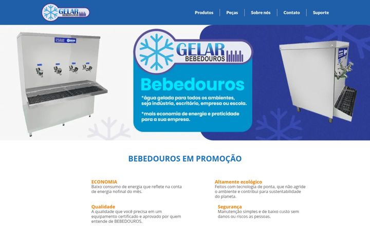 Screenshot of industriagelar.com.br