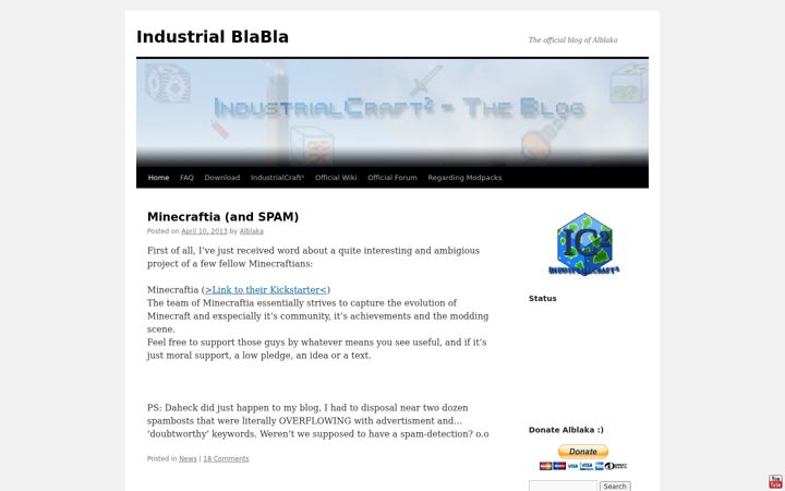 Screenshot of industrial-craft.net