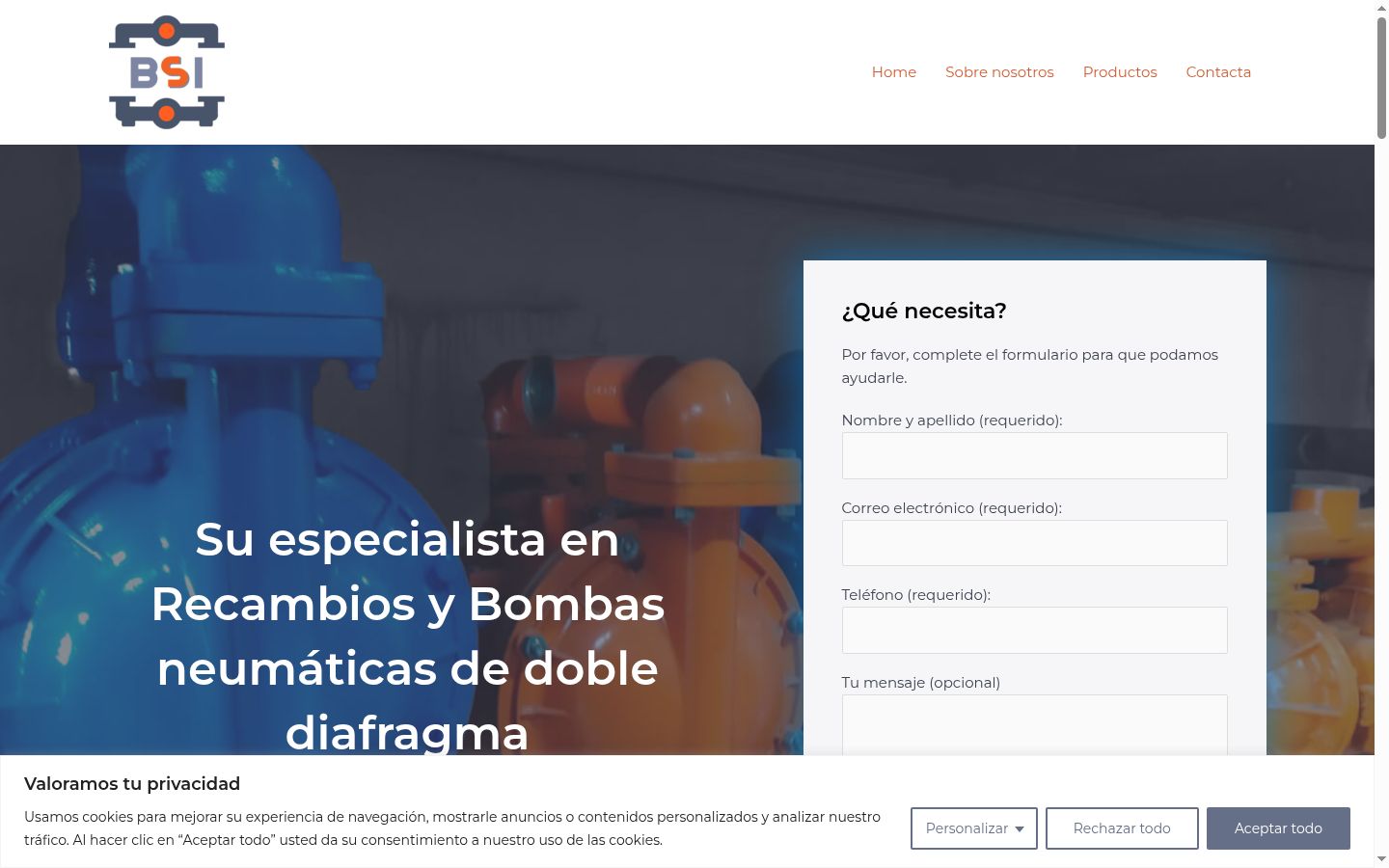 Captura de pantalla del banner de consentimiento mostrado antes de cualquier interacción