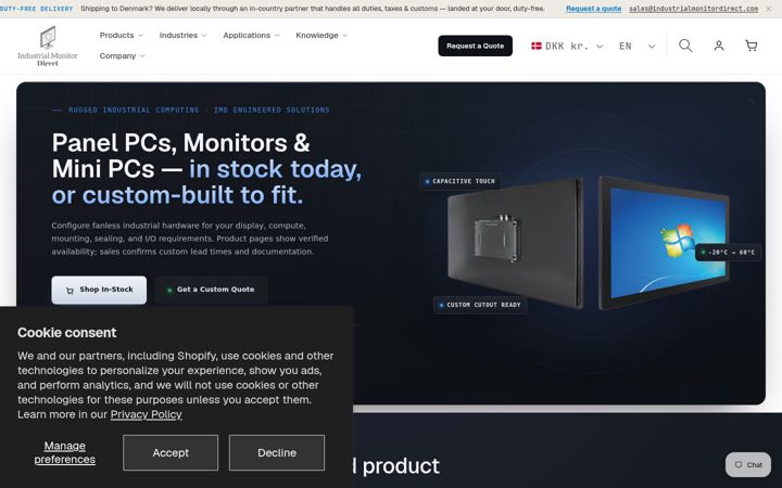Screenshot of industrialmonitordirect.com