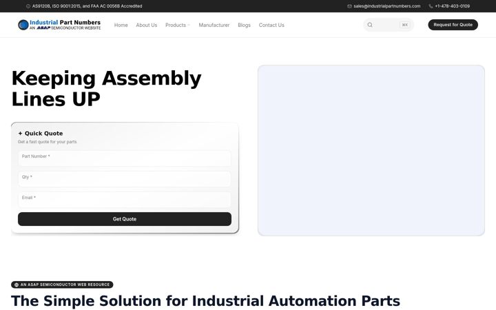 Screenshot of industrialpartnumbers.com