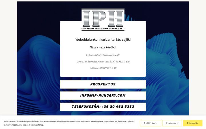 Screenshot of industrialprotection-hungary.com