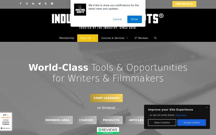 Screenshot of industrialscripts.com
