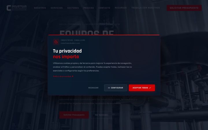 Screenshot of industriascaballero.com