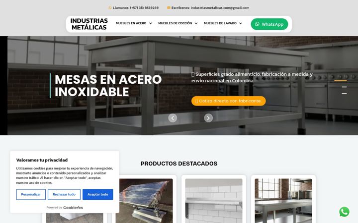 Screenshot of industriasmetalicas.com