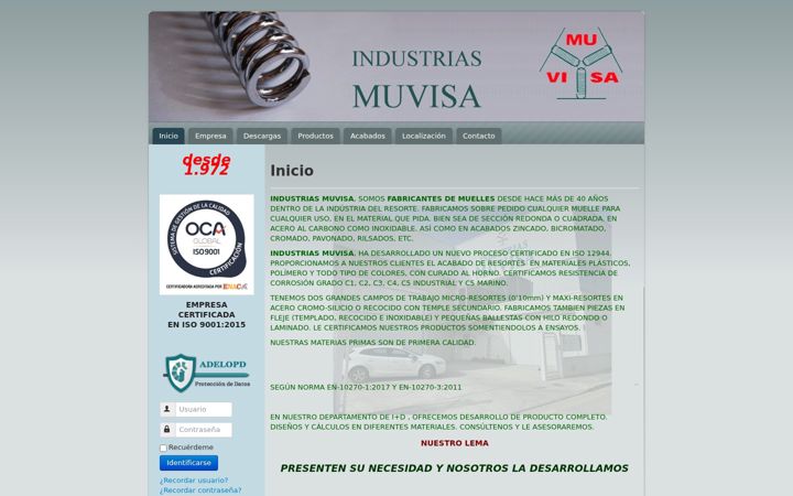 Screenshot of industriasmuvisa.com