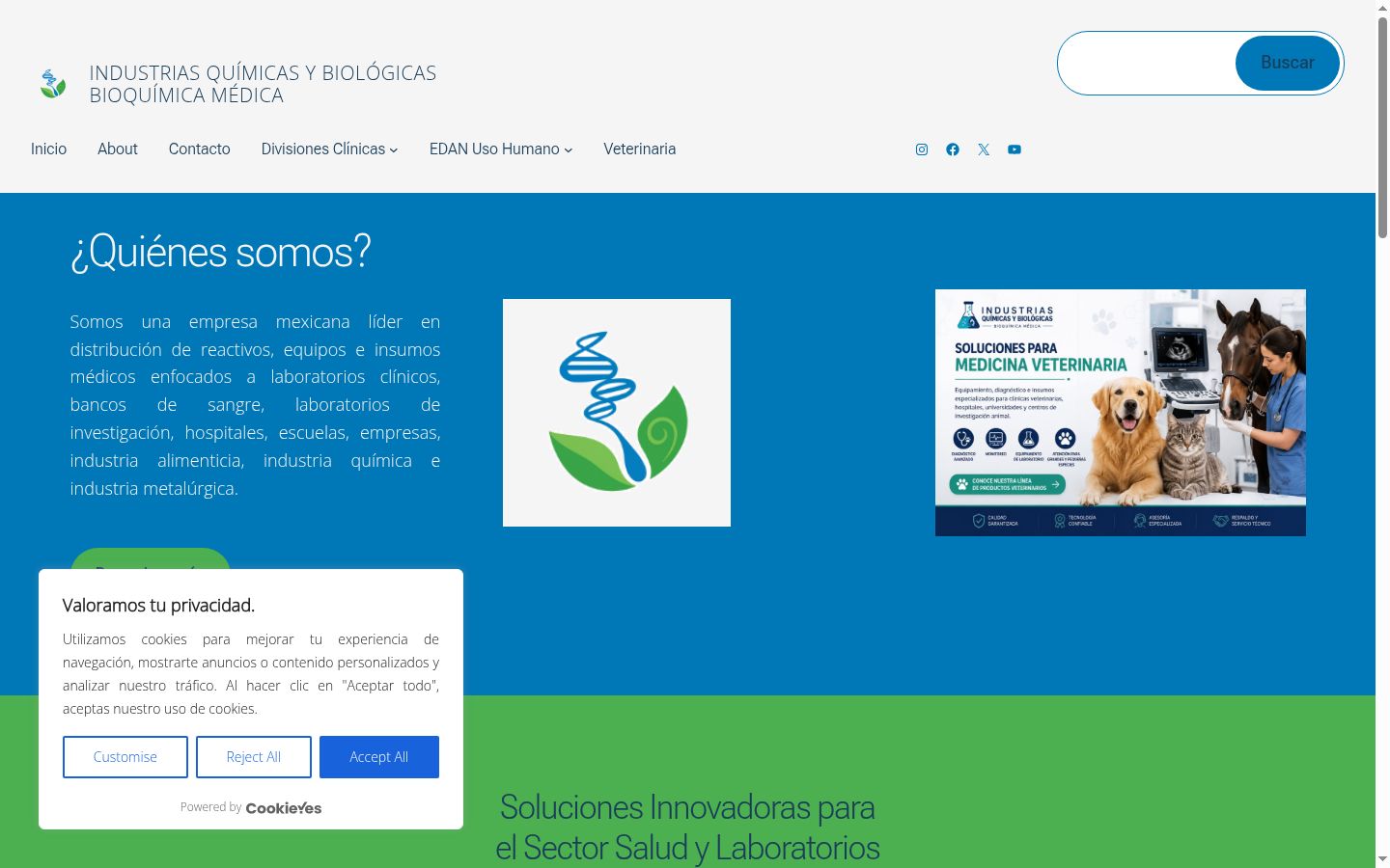 Screenshot del banner di consenso mostrato prima di qualsiasi interazione