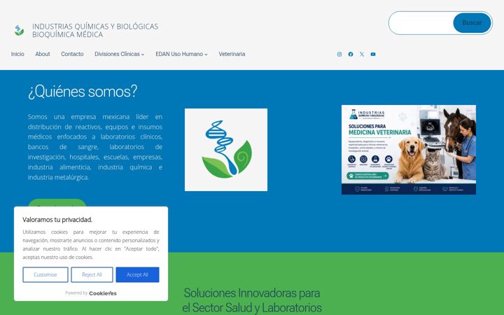 Screenshot of industriasquimicasybiologicas.com
