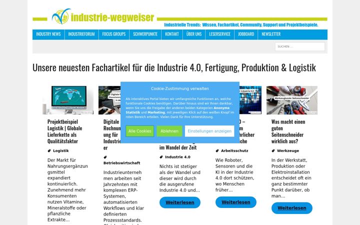 Screenshot of industrie-wegweiser.de