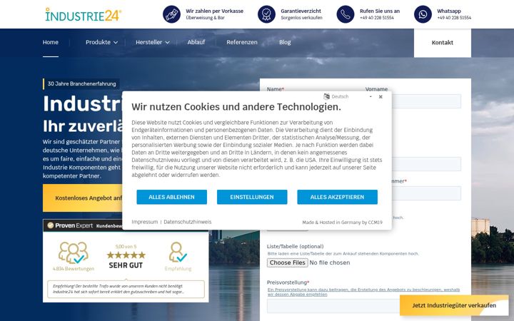 Screenshot of industrie24-ankauf.com