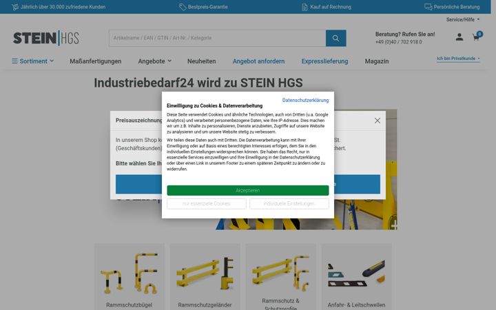 Screenshot of industriebedarf24-shop.de