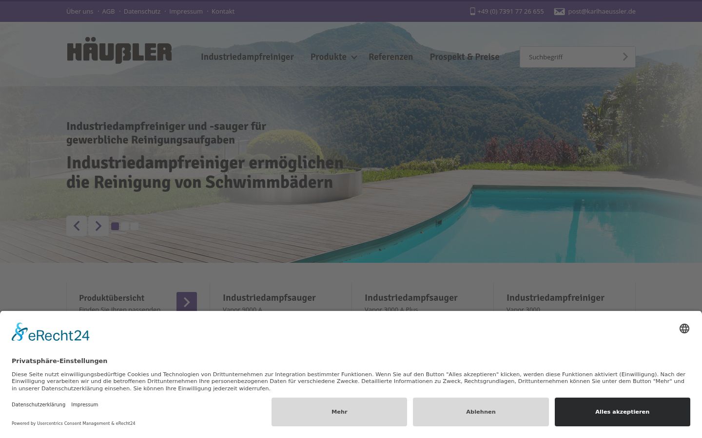 Captura de ecrã do banner de consentimento apresentado antes de qualquer interação